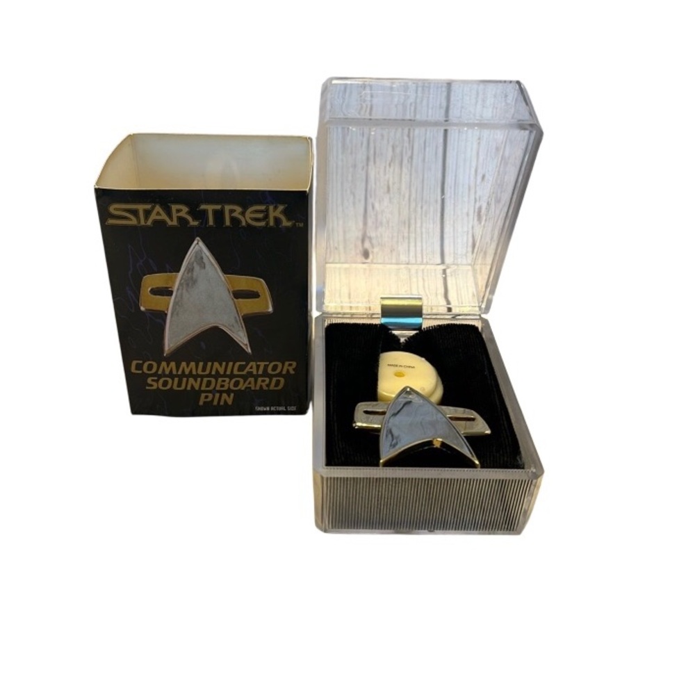 Vintage Star Trek Communicator Soundboard Pin in original box.